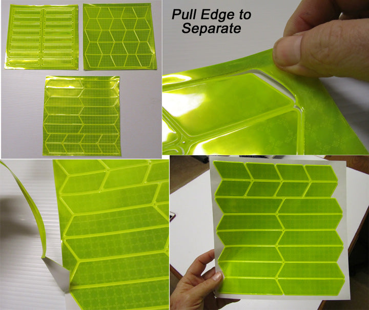 Reflective Fire Helmet NFPA Compliant Decals - Fluorescent Lime