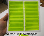 NFPA Fire Helmet rectangles fluorescent lime