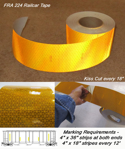 4" Oralite FRA-224 Prismatic Rail Car  Reflective Tape - 30' & 150' Rolls – Reflective