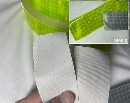 GP440 - 2" Lime or Silver Reflective Sew On Garment Trim - BY THE FOOT - Oralite