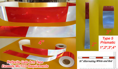 Oralite RGA (Rail Gate Arm) Tape - Red & White 16/16 Block Pattern – White, Red