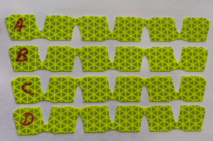 Reflective Chevron Strips for Diamond Plate - Peel & Stick - Lime & Red – Red, Lime