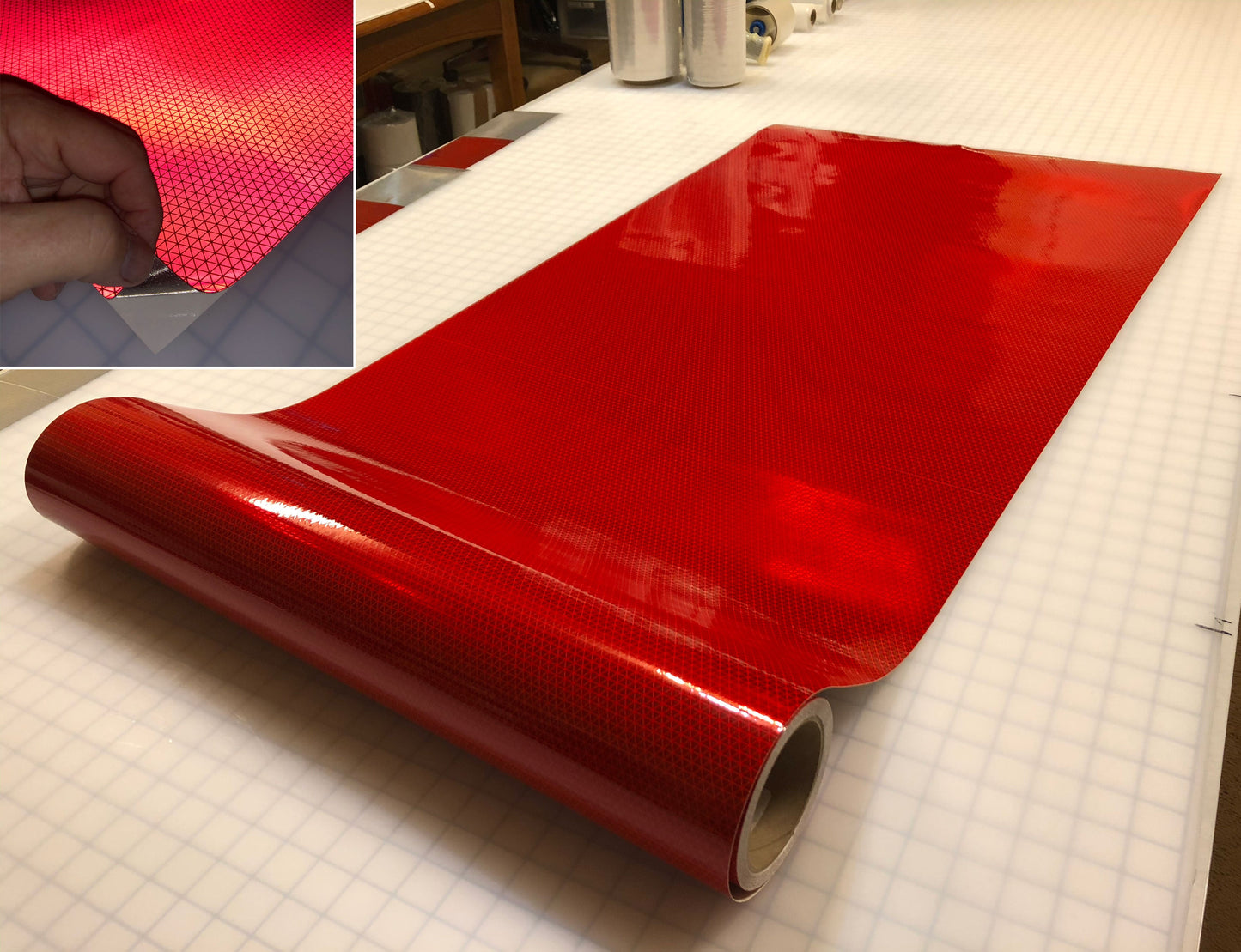 30 Inch x 30 Foot Rolls - V98 Oralite Conformable Reflective Tape - Lime or Red – Red