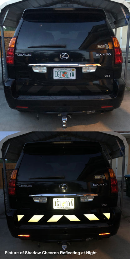 Black shadow chevron on a black vehicle.