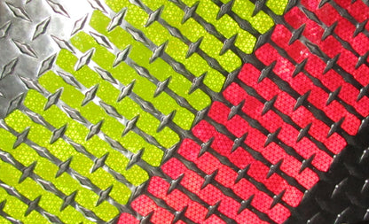 Reflective Chevron Strips for Diamond Plate - Peel & Stick - Lime & Red – Red, Lime