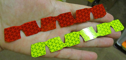 Reflective Chevron Strips for Diamond Plate - Peel & Stick - Lime & Red – Red, Lime