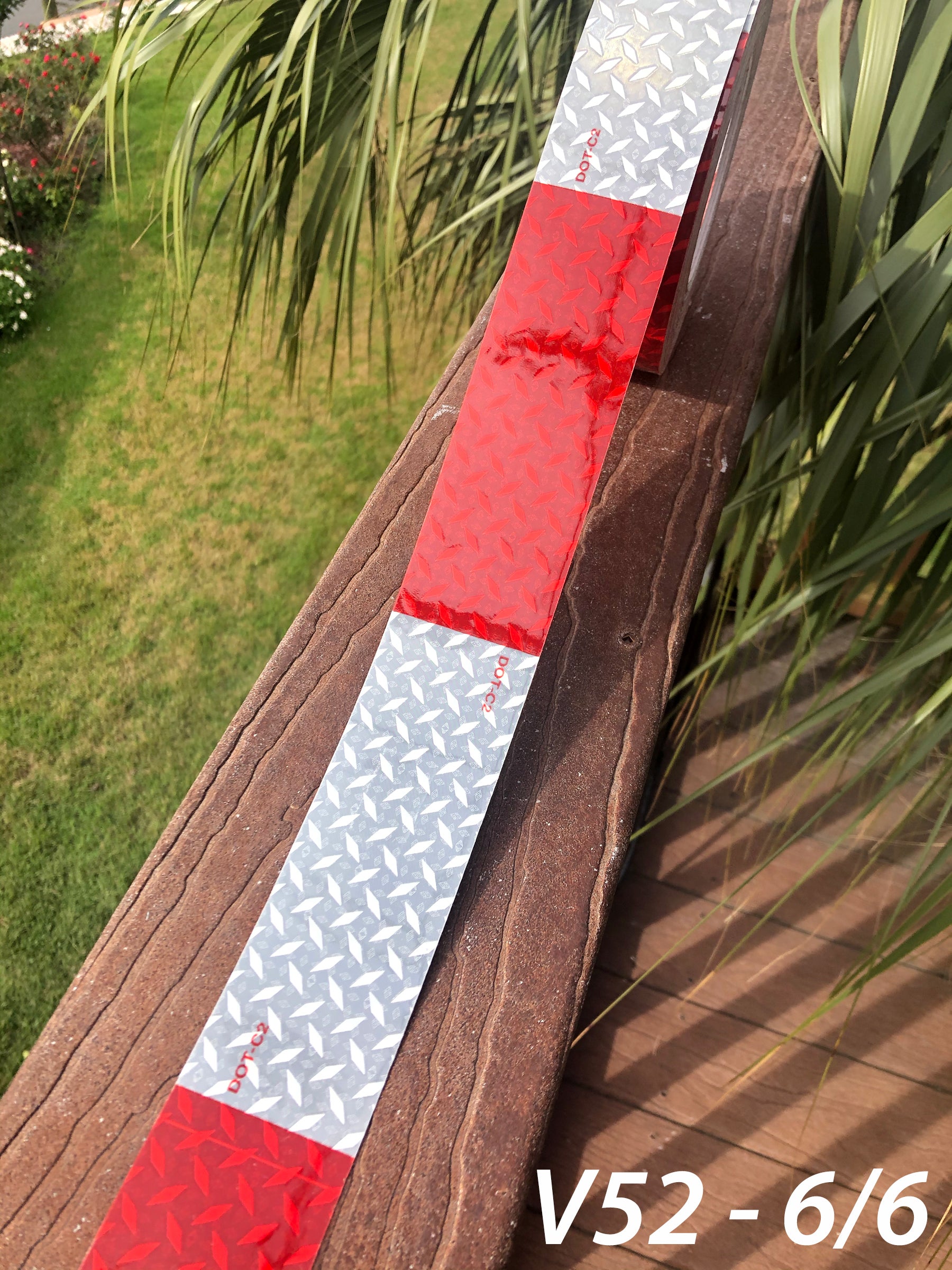 Oralite V52 (Diamond Plate Pattern) DOT - 2" Rolls - Red/White & Solid White