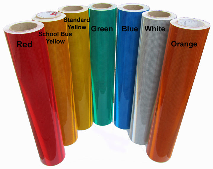 1", 2", 3", 4", 6", 24" SCHOOL BUS YELLOW Oralite V82 Type 5 Prismatic