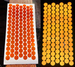 Orange v82 reflective oralite dots 3/4 inch