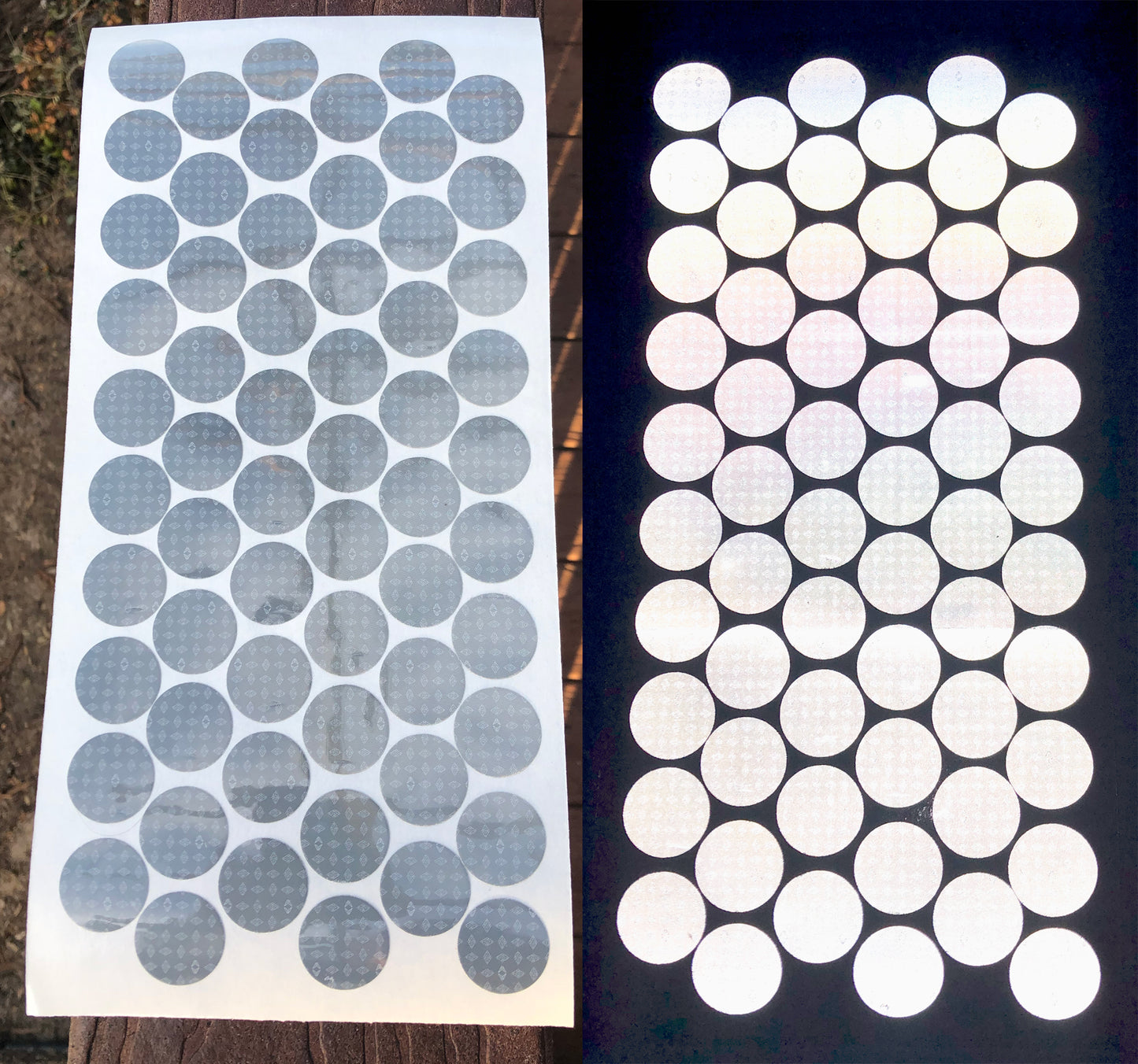 white v82 reflective oralite dots 1 inch