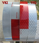 Oralite V92 DOT - 1" x 30' or 150' Rolls - 6/6 Pattern Red/White & Solid White